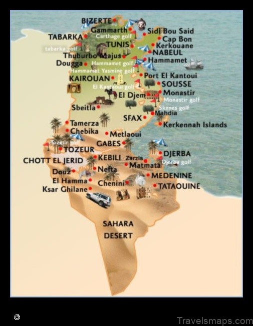 Map of Zaouiet Kountech Tunisia