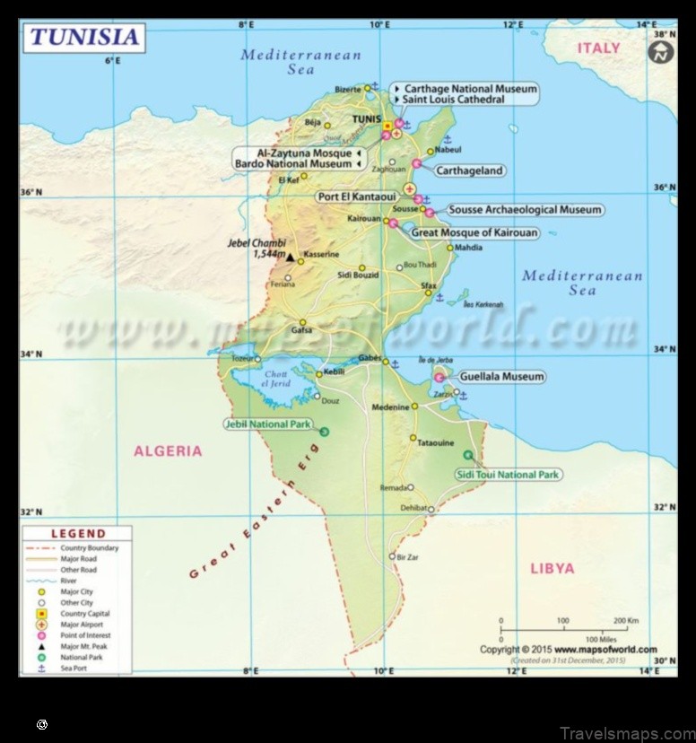 Map of Zaouiet Kountech Tunisia