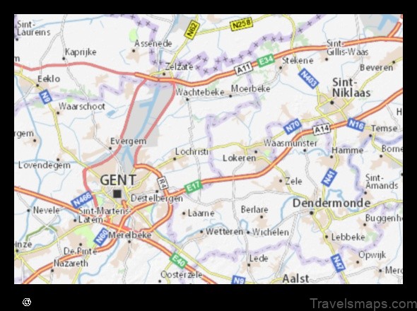 Map of Zeveneken Belgium