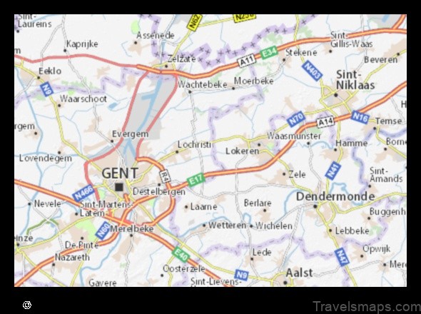 Map of Zeveneken Belgium